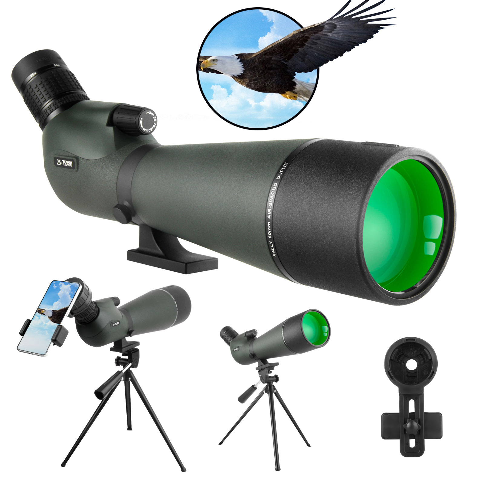 Outdoor Adventure Watches - 25-75x80 teleskop Spotting Scope bidang besar
