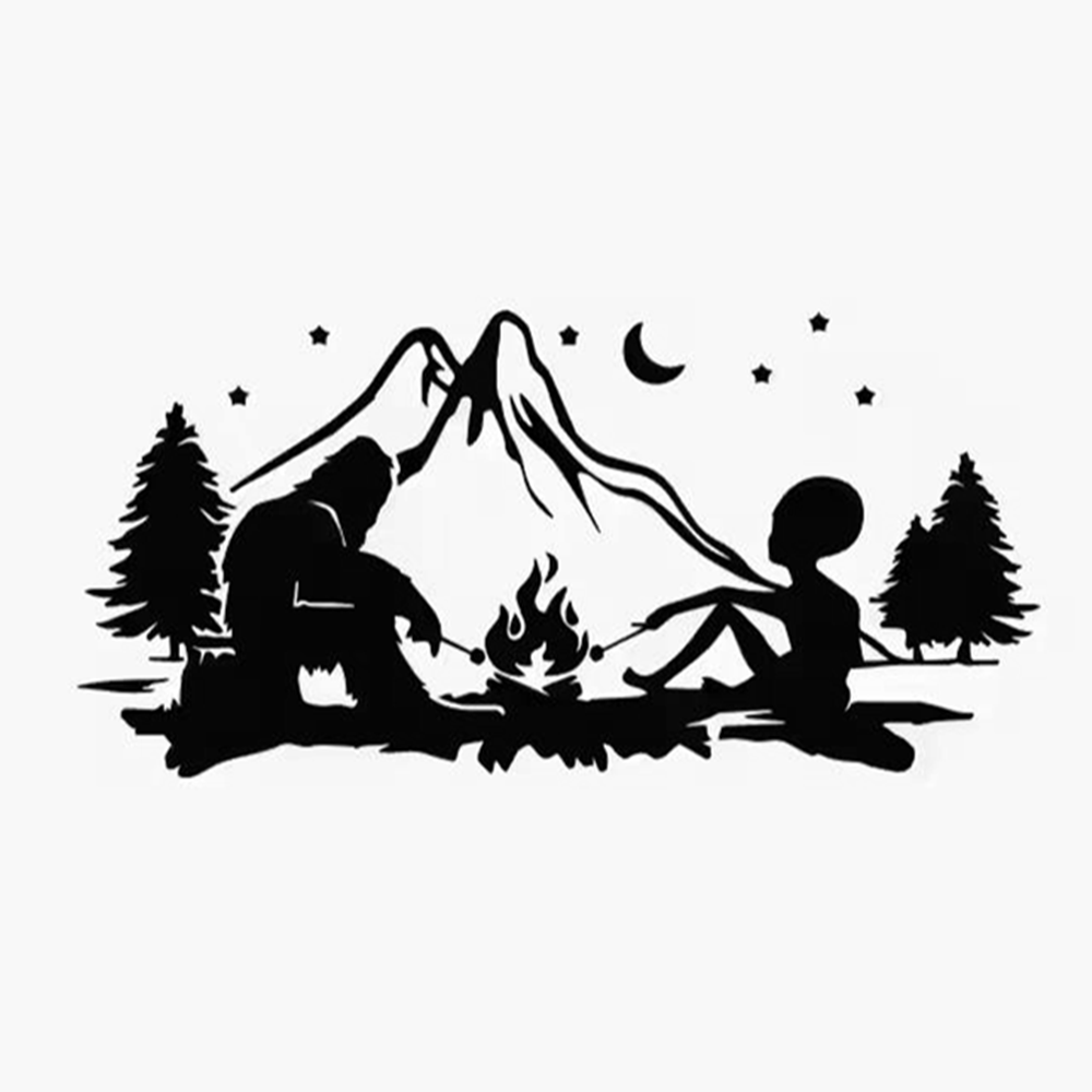 Outdoor Adventure Rv - Stiker Vinyl Api Unggun Alien dan