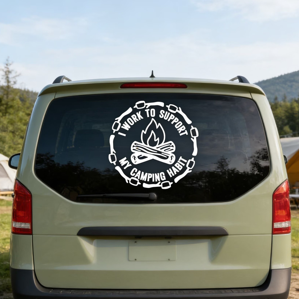 Stiker Mobil Kutipan Camping L - Outdoor Adventure Quotes ulasan dan harga