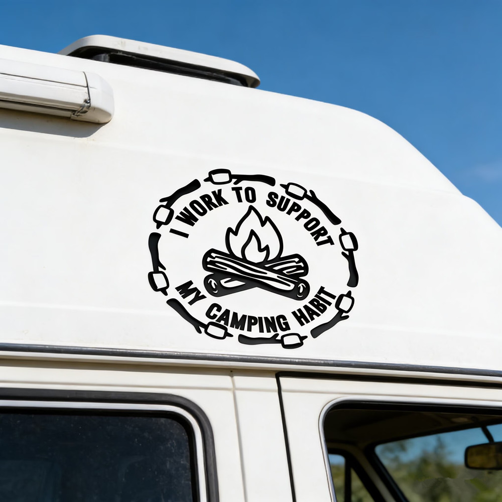Stiker Mobil Kutipan Camping L - Outdoor Adventure Quotes ulasan dan harga
