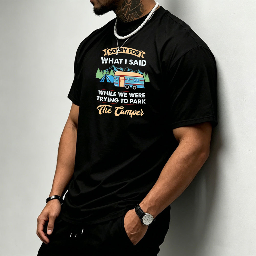 Kaos Pria Bergambar Camper Tra - Outdoor Adventure Quotes ulasan dan harga
