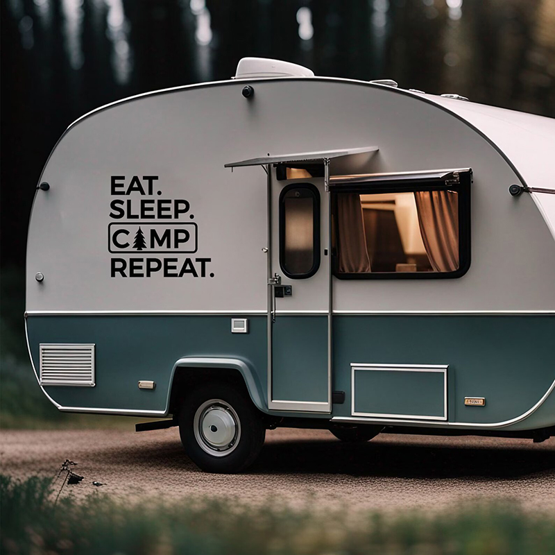 Stiker Ulangi Kamp Makan Tidur - Outdoor Adventure Quotes ulasan dan harga