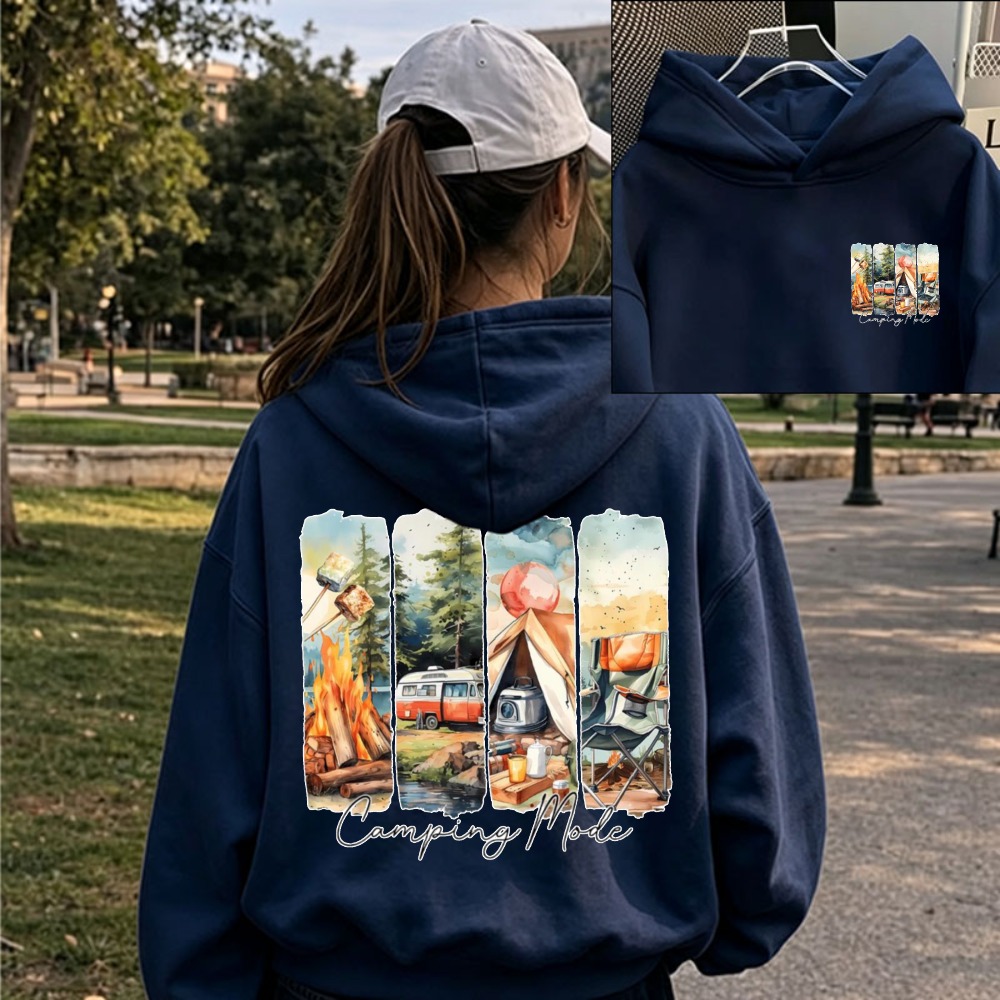 Hoodie Wanita Motif Berkemah,  - Outdoor Adventure Rv ulasan dan harga