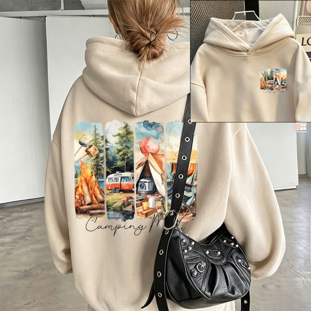 Hoodie Wanita Motif Berkemah,  - Outdoor Adventure Rv ulasan dan harga