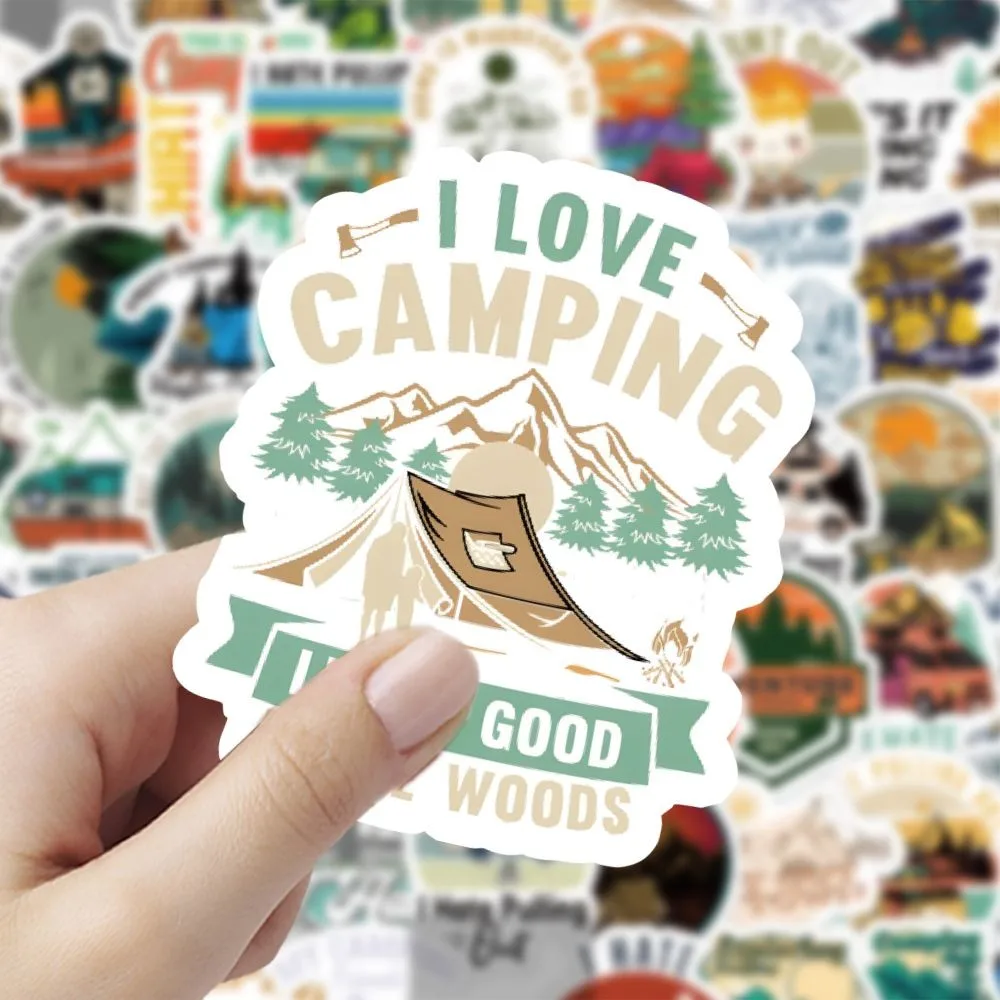 60 Buah Set Stiker Gaya Berkem - Outdoor Adventure Store ulasan dan harga