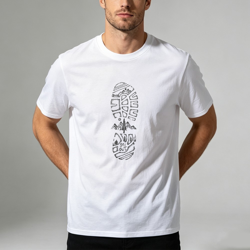 Kaos Cetak Gambar Pemandangan  - Outdoor Adventure Quotes ulasan dan harga