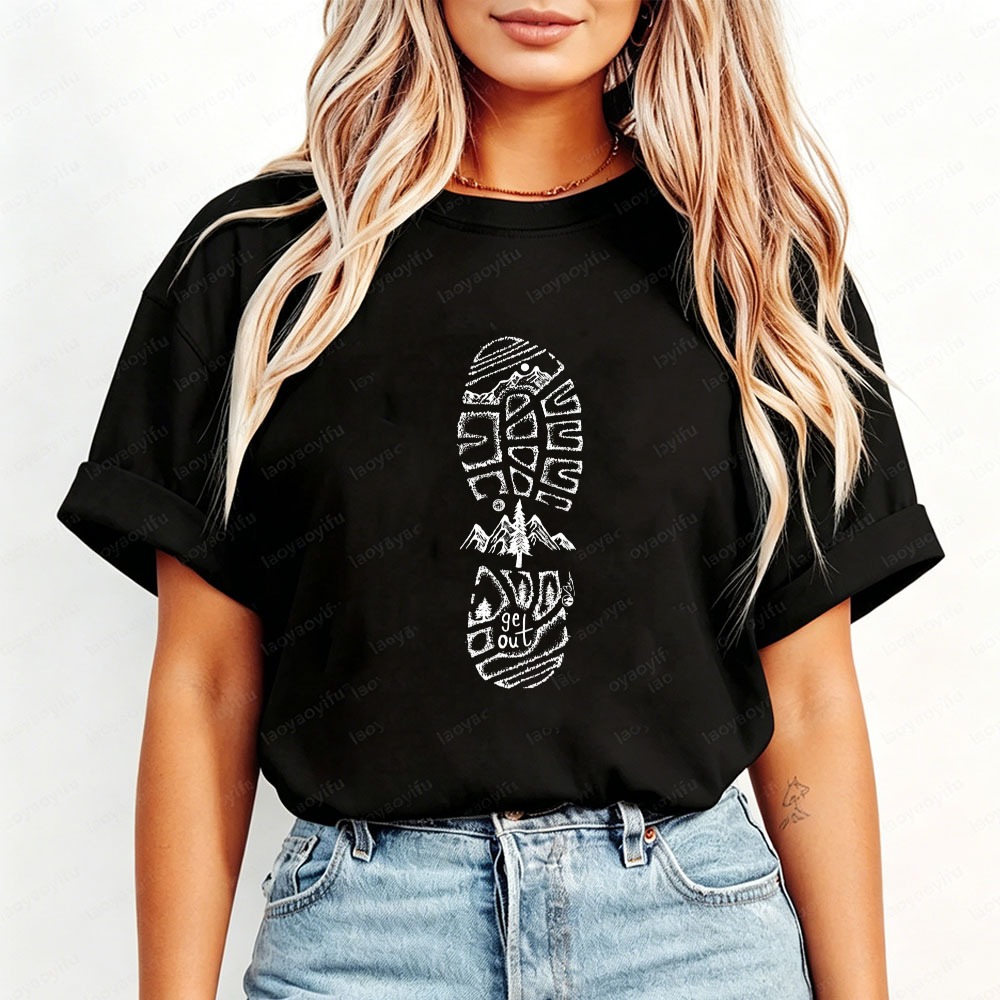 Kaos Cetak Gambar Pemandangan  - Outdoor Adventure Quotes ulasan dan harga